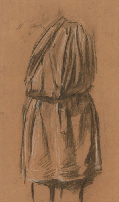 Giorgio Matteo Aicardi (1891-1985) - Charcoal Drawing, Study of a Tunic