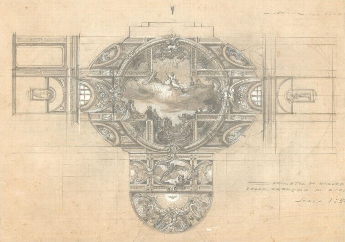 Giorgio Matteo Aicardi (1891-1985) - Graphite Drawing, Fresco Scale Drawing