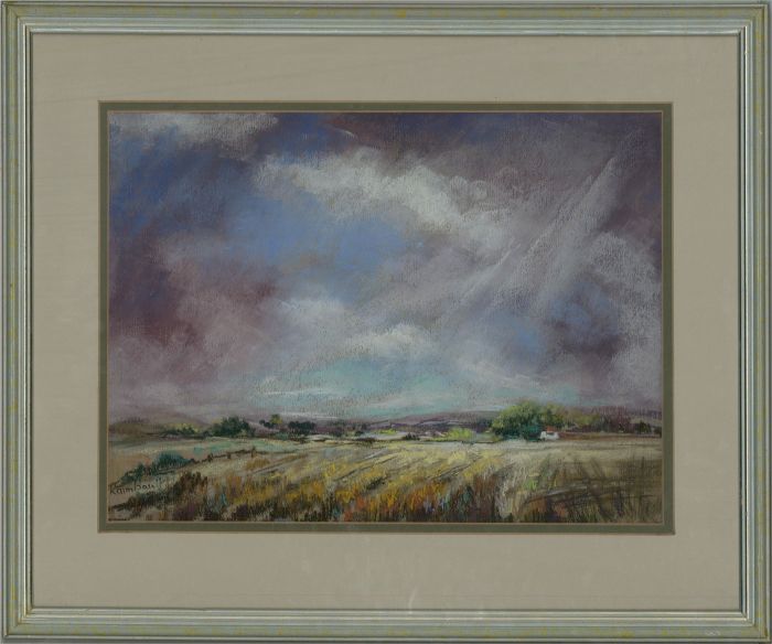 Olga Raimbault - 20th Century Pastel, Sunlit Cornfield