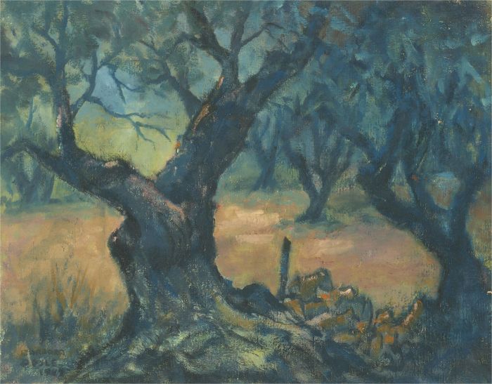 Barbara Doyle (b.1917) - 1987 Oil, Olives of Zakynthos