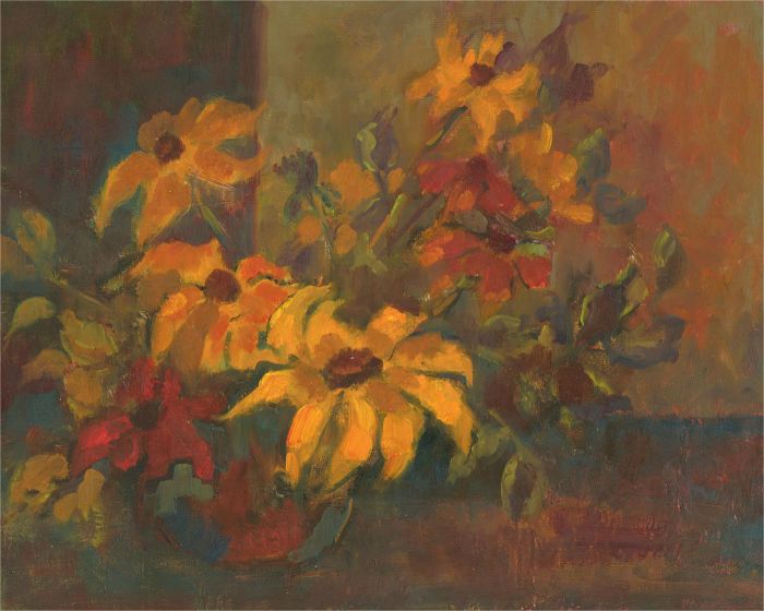 Barbara Doyle (b.1917) - Contemporary Oil, Yellow Bouquet