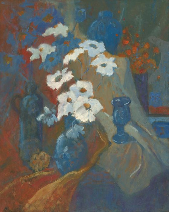 Barbara Doyle (b.1917) - Contemporary Oil, Floral Still Life With Drapery
