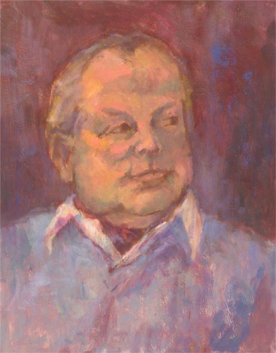 Barbara Doyle (b.1917) - Contemporary Oil, Gentleman in Purple