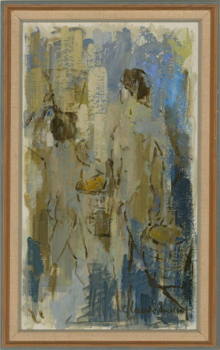 20th Century Oil - Two Abstract Figures