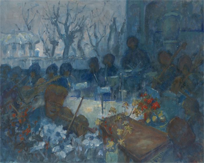 Barbara Doyle (b.1917) - Contemporary Oil, Concert Among The Flowers