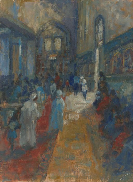 Barbara Doyle (b.1917) - Contemporary Oil, Church Interior