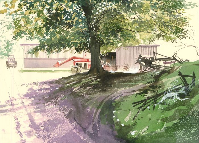 Ray J. Weston - 20th Century Watercolour, Farm and Tractor