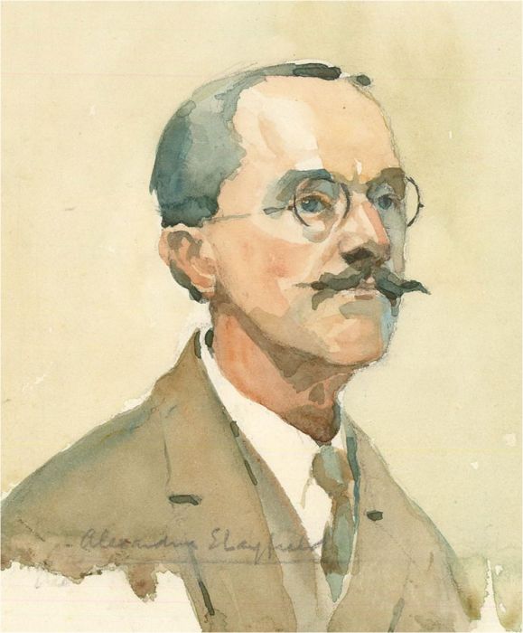 Alexandra E. Layfield - Signed Mid 20th Century Watercolour, Portrait of a Man