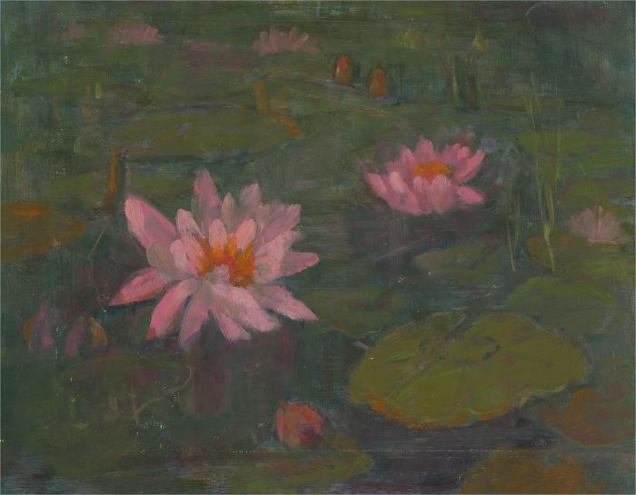 Barbara Doyle (b.1917) - Contemporary Oil, Water Lilies
