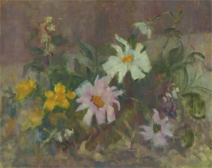 Barbara Doyle (b.1917) - 20th Century Oil, Green Leaves and Flowers