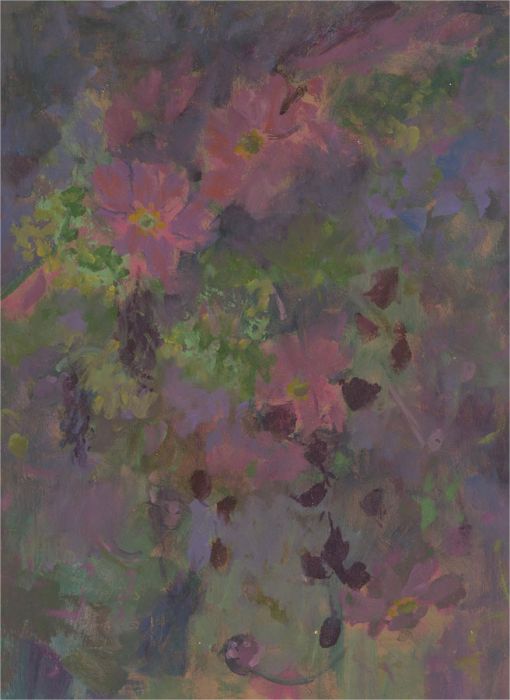 Barbara Doyle (b.1917) - Contemporary Oil, Purple Flowers