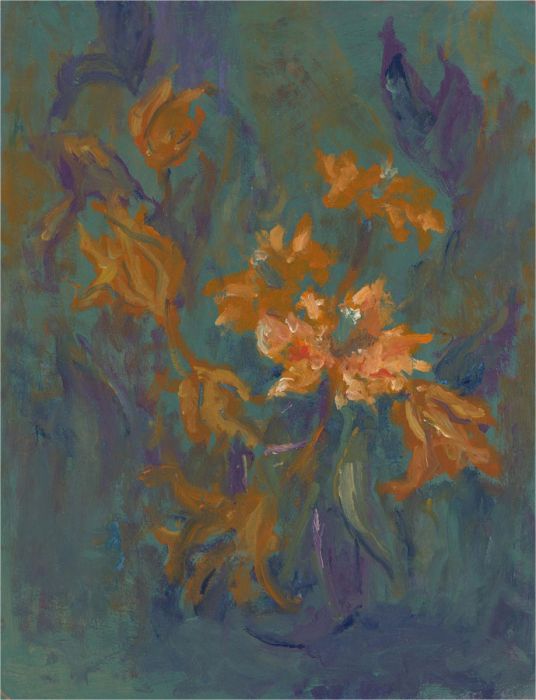 Barbara Doyle (b.1917) - Contemporary Oil, Orange Flowers