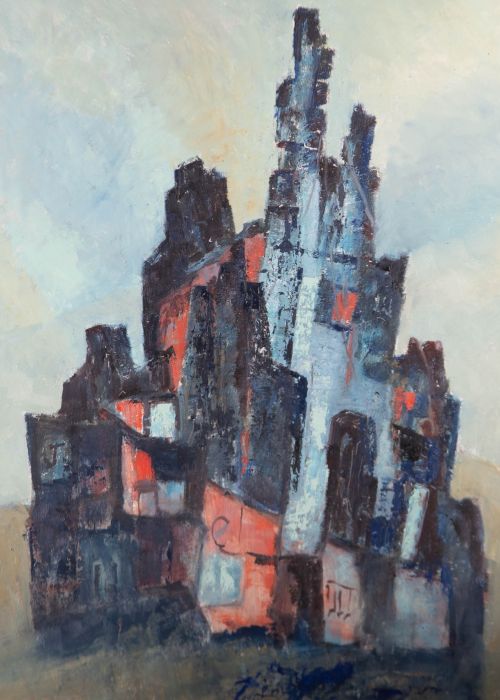 Barbara Doyle (b.1917) - Contemporary Oil, Ominous Cityscape