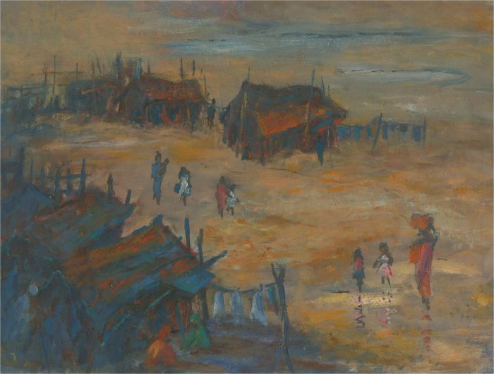 Barbara Doyle (b.1917) - Contemporary Oil, Huts On The Shore