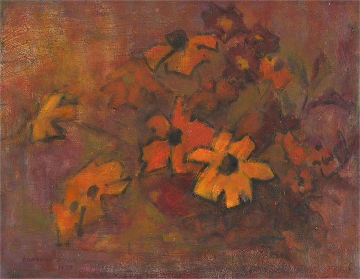 Barbara Doyle (b.1917) - 1972 Oil, Rudbeckia Flowers