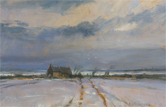 Keith Johnson (1931-2018) - Contemporary Oil, Cottages in Rainham