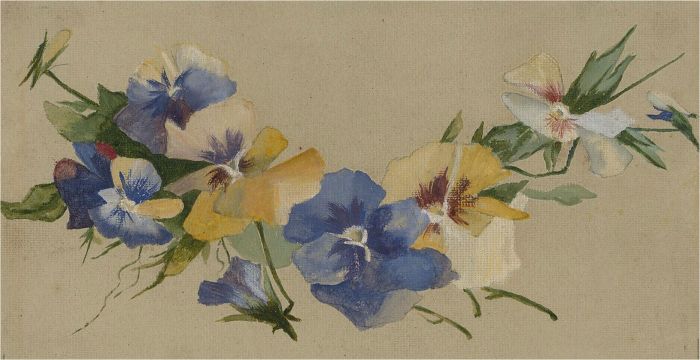 Early 20th Century Gouache - Spring Garland