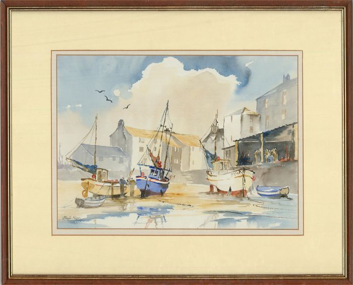 Renee Nash - 20th Century Watercolour, Reflections, Polperro