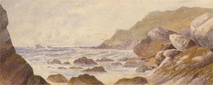 Late 19th Century Watercolour - Beach Scene