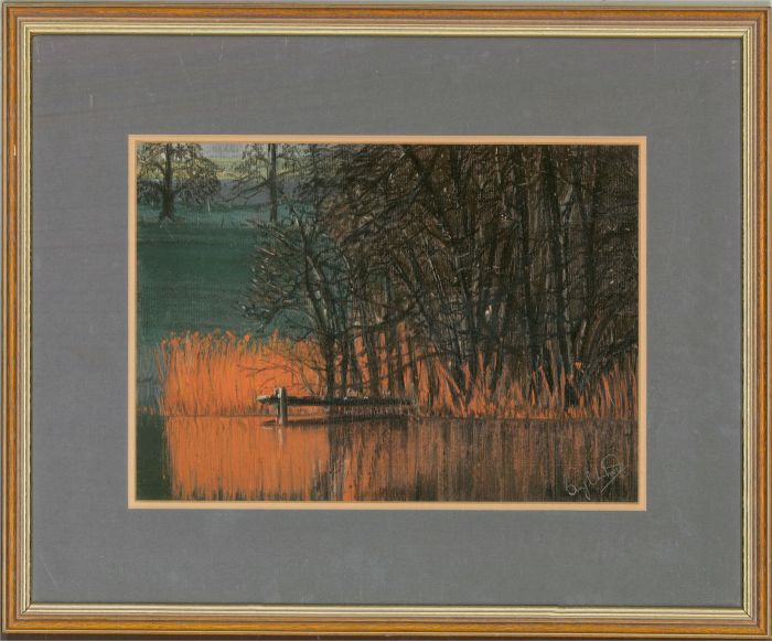 20th Century Pastel - Orange Reeds