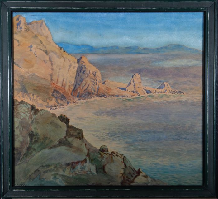 A. Seear - Early 20th Century Watercolour, Rocky Coastal Scene