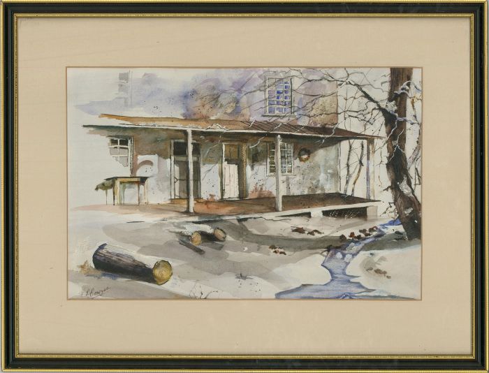 R.R. Bowyen - Framed 20th Century Watercolour, The Old Cottage