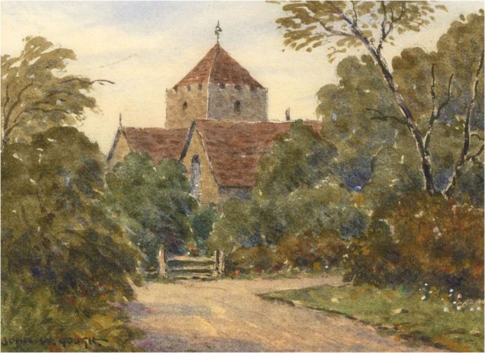 John Weston Gough (1929-2019) - Miniature 20th Century Watercolour, Church