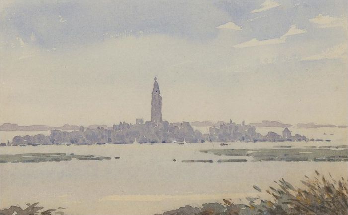 John W. Gough - Signed 1995 Watercolour, Torcello, Venice