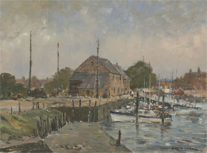 John Weston Gough (1929-2019) - Contemporary Oil, Looking Towards the Harbour