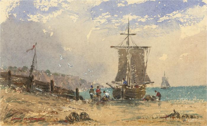 John Weston Gough (1929-2019) - 20th Century Watercolour, Bringing The Catch