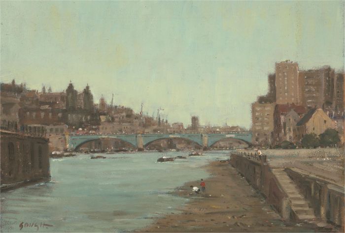 John Weston Gough (1929-2019) - Contemporary Oil, Urban Cityscape