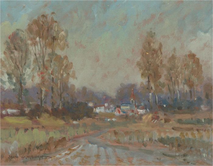John Weston Gough (1929-2019) - Impressionist 20th Century Oil, Autumn Walk