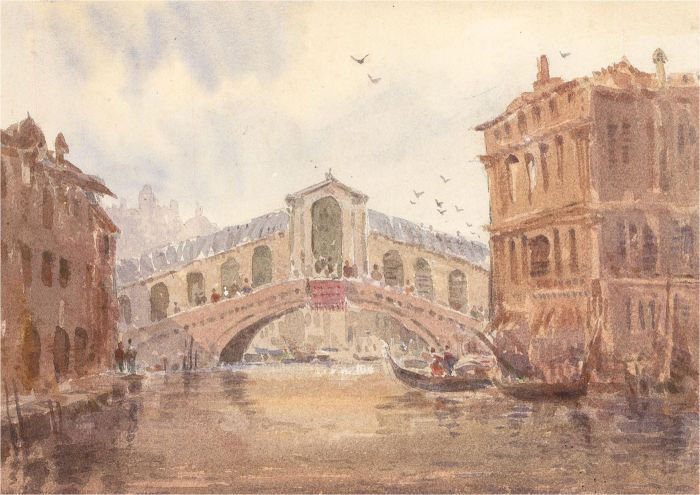 John Weston Gough (1929-2019) - 20th Century Watercolour, Rialto Bridge