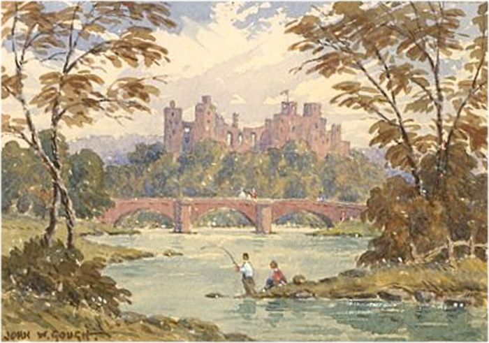 John Weston Gough (1929-2019) - 20C Watercolour Miniature, View of Ludlow Castle