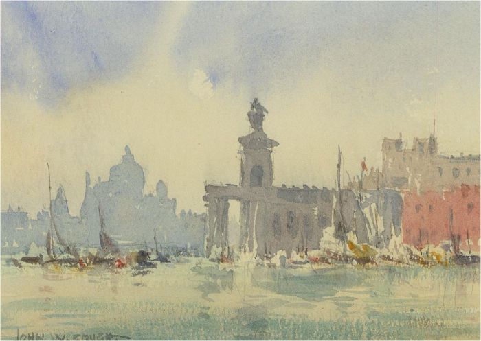 John Weston Gough (1929-2019) - Watercolour, The Custom House, Venice