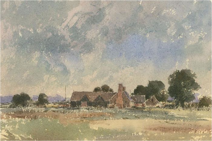 John Weston Gough (1929-2019) - 20th Century Watercolour, Farm View