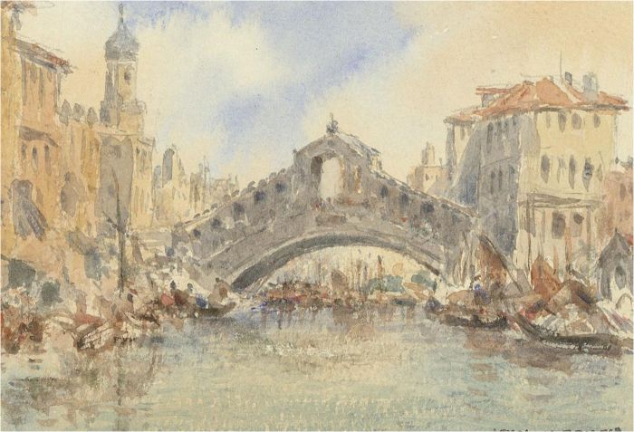 John Weston Gough (1929-2019) - 20th Century Watercolour, Rialto Bridge, Venice