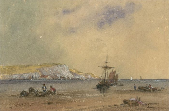 John Weston Gough (1929-2019) - 20th Century Watercolour, Fishermen on the Beach