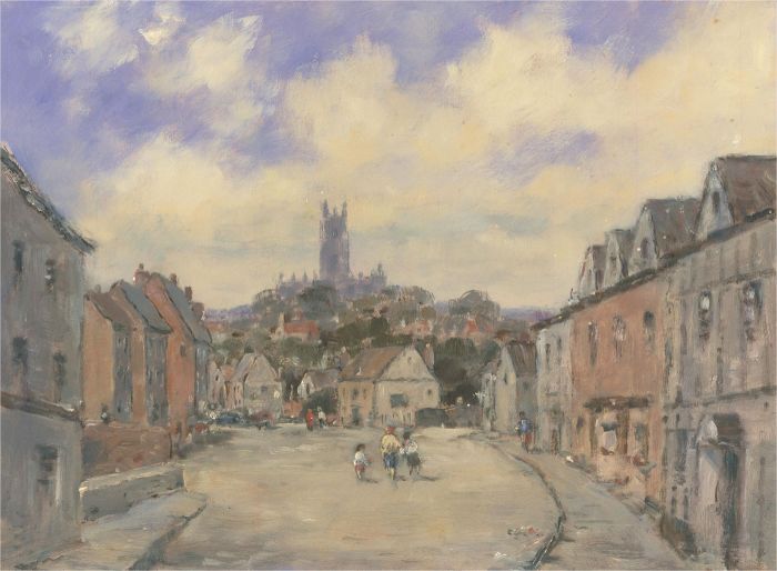 John Weston Gough (1929-2019) - 20th Century Oil, Summer Street Scene