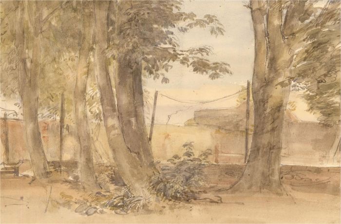 Attrib. Sir Walter Westley Russell CVO RA (1867-1949) - Watercolour, Trees