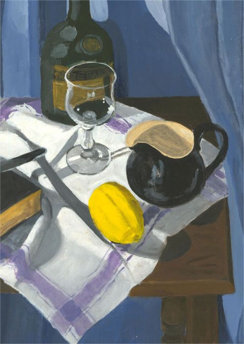 Sylvia Grottick - 20th Century Acrylic, Still Life with Lemon