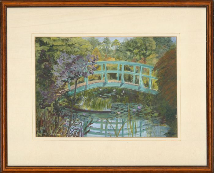 Sylvia Grottick - 20th Century Acrylic, The Water Garden, Cheshire