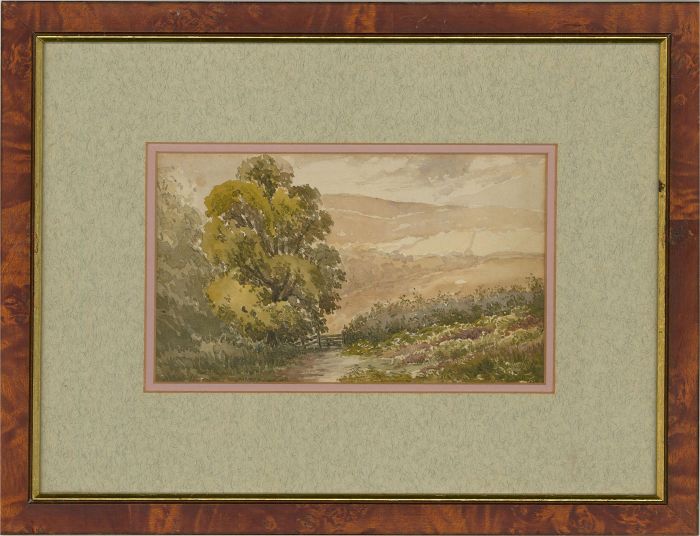 Mid 20th Century Watercolour - Leafy Footpath