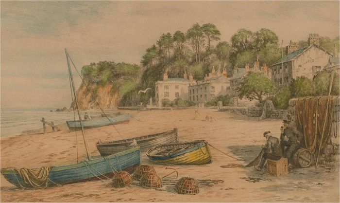 Henry G. Walker - Early 20th Century Etching, The Seaside Town