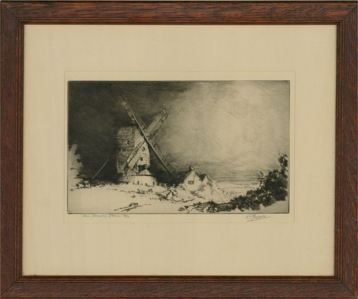 E. Popple - Early 20th Century Etching, The Coming Storm
