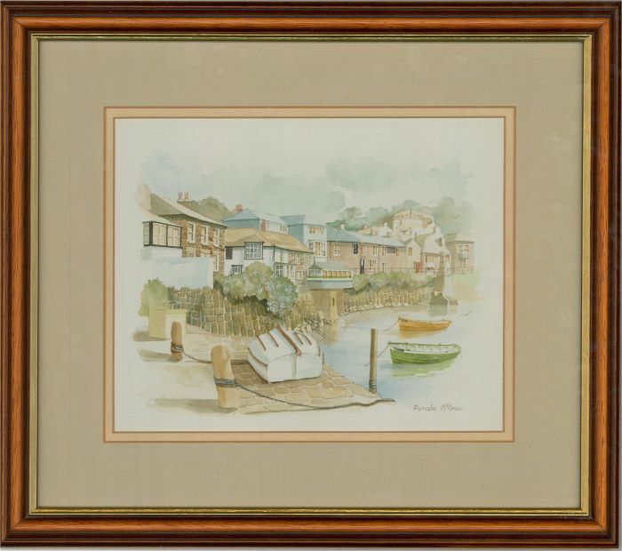 Pamela McGraa - 1988 Watercolour, Mousehole, Cornwall