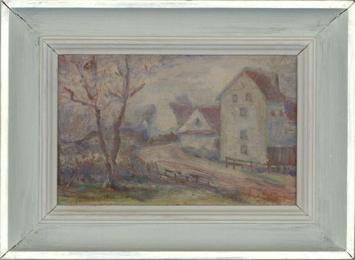 20th Century Oil - Rural Path with Houses