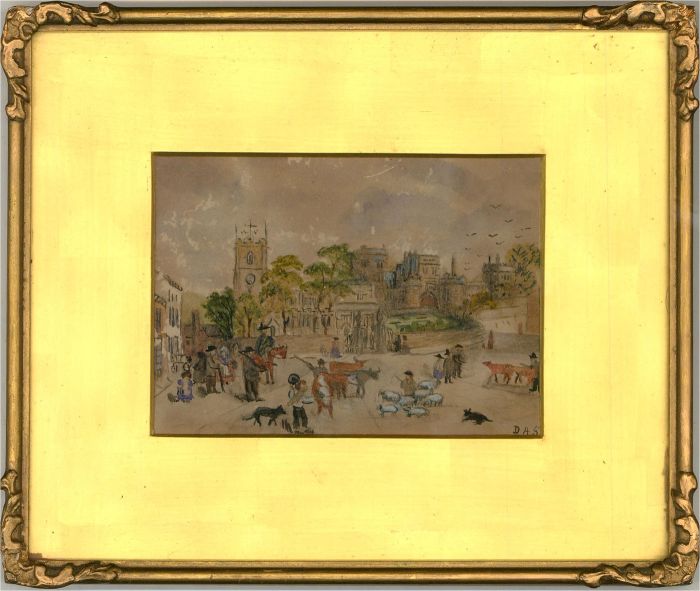 D.A.S. - Early 20th Century Watercolour, Market Square
