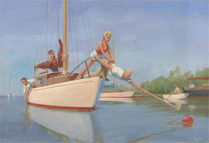 Stewart Charles Hine (1928-2018) - 1994 Oil, We Live in Interesting Times
