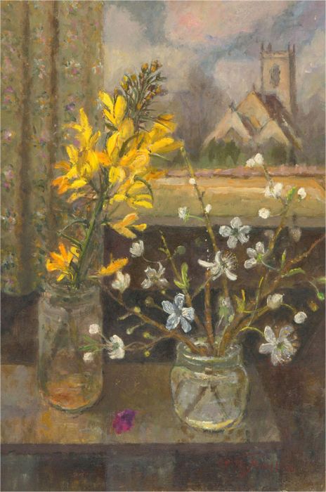 Keith Johnson (1931-2018) - Contemporary Oil, Spring Blooms Beside a Window